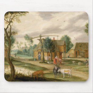 A village landscape mouse pad