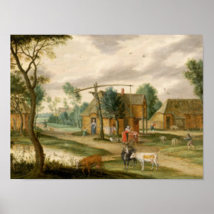 A village landscape poster