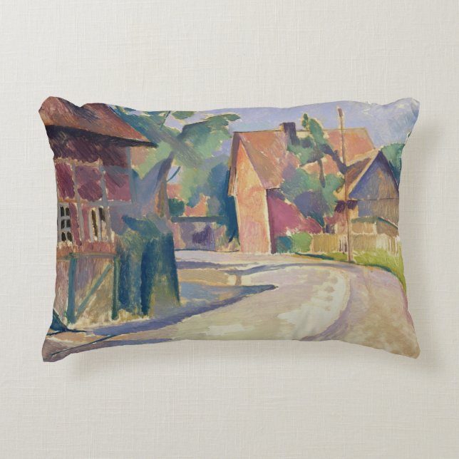 A Village Street Decorative Cushion (Front)