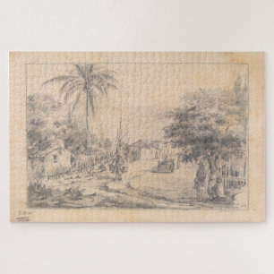 A Village Street, Venezuela Caracas by Pissarro Jigsaw Puzzle