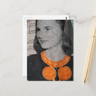 A Vintage Beauty Collage With Hidden Message Postcard