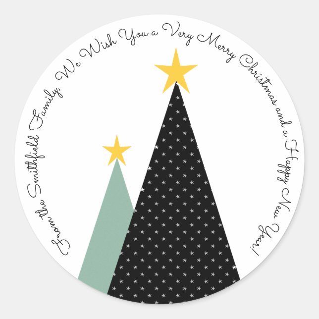 A Vintage Christmas Sticker Tag (Front)