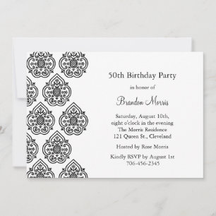 A Vintage Damask Birthday Invitation