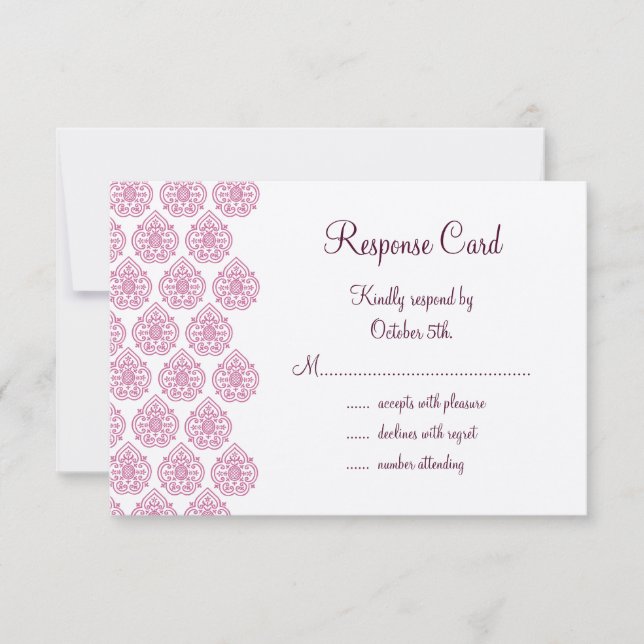 A Vintage Damask RSVP pink/off-white (Front)