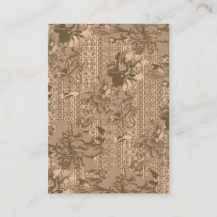 A vintage floral pattern with intricate brown desi business card
