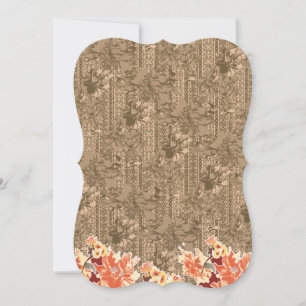 A vintage floral pattern with intricate brown desi card