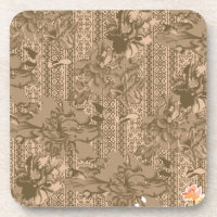 A vintage floral pattern with intricate brown desi