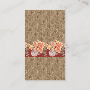 A vintage floral pattern with intricate brown desi enclosure card