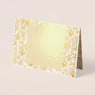 A vintage floral pattern with intricate brown desi foil card