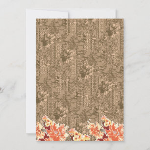 A vintage floral pattern with intricate brown desi holiday card