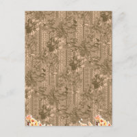 A vintage floral pattern with intricate brown desi