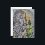 A Vintage Girl Catching Butterflies Postcard<br><div class="desc">A collage made and photographed by Angelandspot in the year 2026 with vintage images from a magazine from the 1980s era</div>