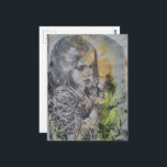 A Vintage Girl Catching Butterflies Postcard<br><div class="desc">A collage made and photographed by Angelandspot in the year 2026 with vintage images from a magazine from the 1980s era</div>