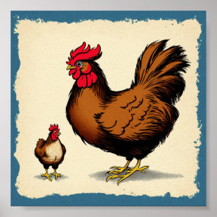 A Vintage Hen and Chick Poster