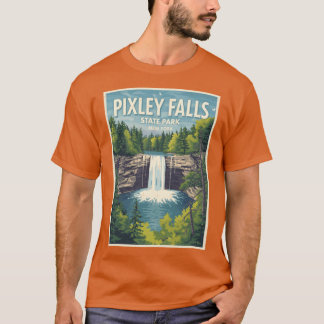A Vintage Illustration of Piley Falls State Park N T-Shirt