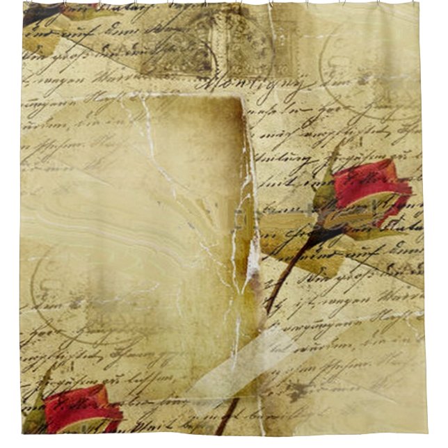 A Vintage Love Letter Shower Curtain (Front)