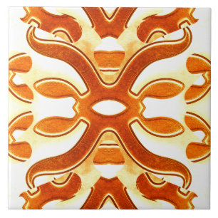 A vintage orange white classic trendy design  tile