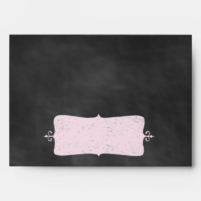 A Vintage Pink Wedding Invitation Envelope. Envelope (Front)