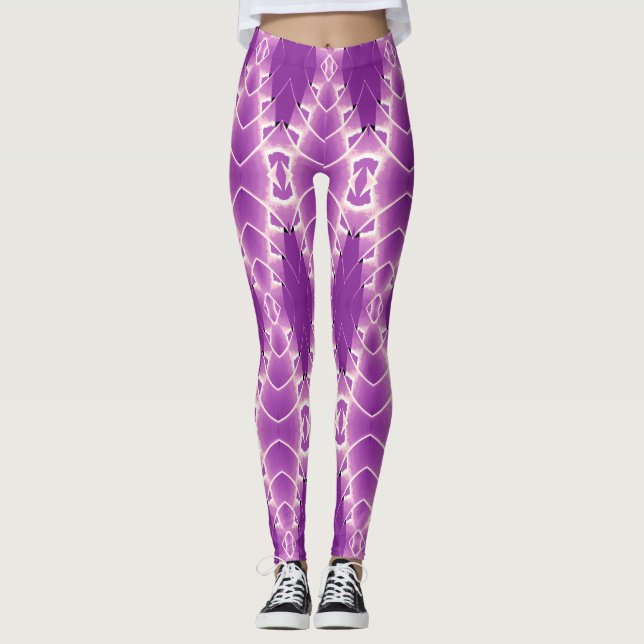 A vintage purple pattern "Ratti_Creative_Arts" Leggings (Front)