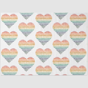 A Vintage Rainbow Striped Heart Series Design 9 Tissue Paper