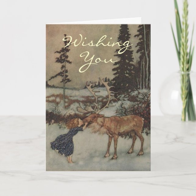 A Vintage Reindeer Christmas Card (Front)