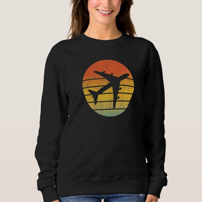 A vintage sunset 747 jet aeroplane   sweatshirt (Front)