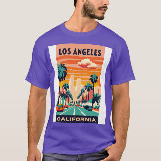 A Vintage Travel Art of Los Angeles California US  T-Shirt