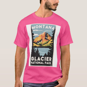 A Vintage Travel Art of the Glacier National Park  T-Shirt