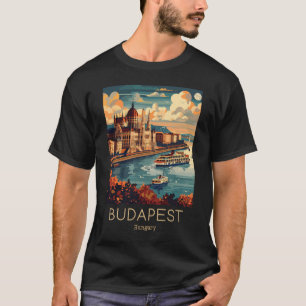 A Vintage Travel Illustration Of Budapest - Hungar T-Shirt