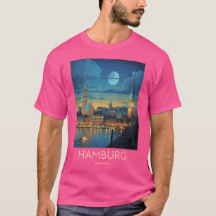 A Vintage Travel Illustration Of Hamburg - Germany T-Shirt