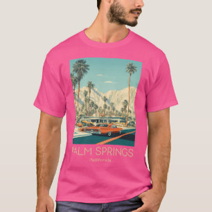 A Vintage Travel Illustration Of Palm Springs - Ca T-Shirt