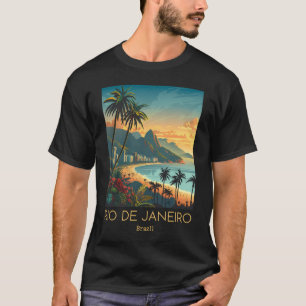 A Vintage Travel Illustration Of Rio De Janeiro - T-Shirt