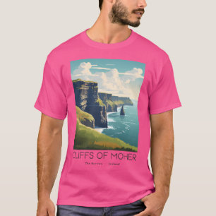 A Vintage Travel Illustration Of The Cliffs Of Moh T-Shirt