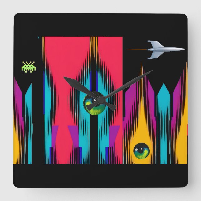 A Vision of the Church of the Final Countdown Square Wall Clock (Front)