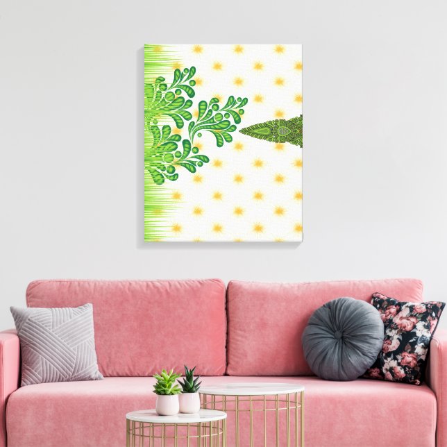 A visually appealing green and gold pattern with a canvas print (Insitu(LivingRoom))