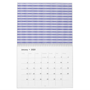 A vivid blue sky with scattered white clouds. calendar