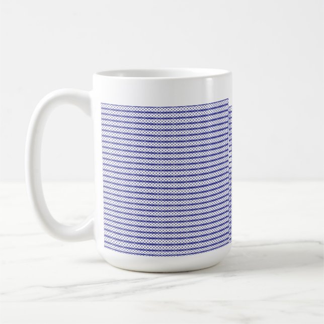A vivid blue sky with scattered white clouds. coffee mug (Left)
