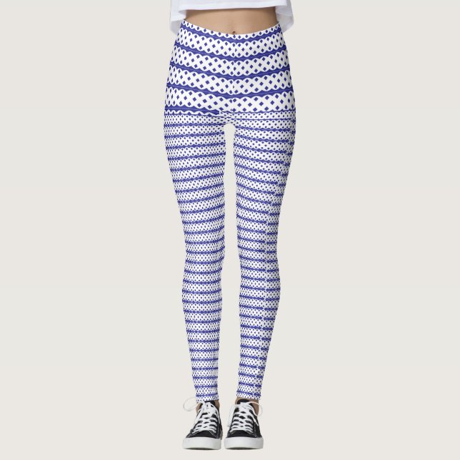 A vivid blue sky with scattered white clouds. leggings (Front)