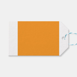 A vivid orange square surrounded by a white border gift tags