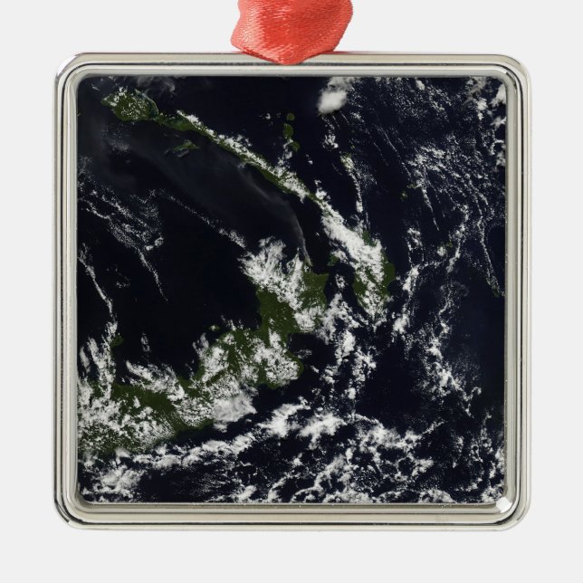 A volcanic plume from the Rabaul caldera Metal Tree Decoration (Front)