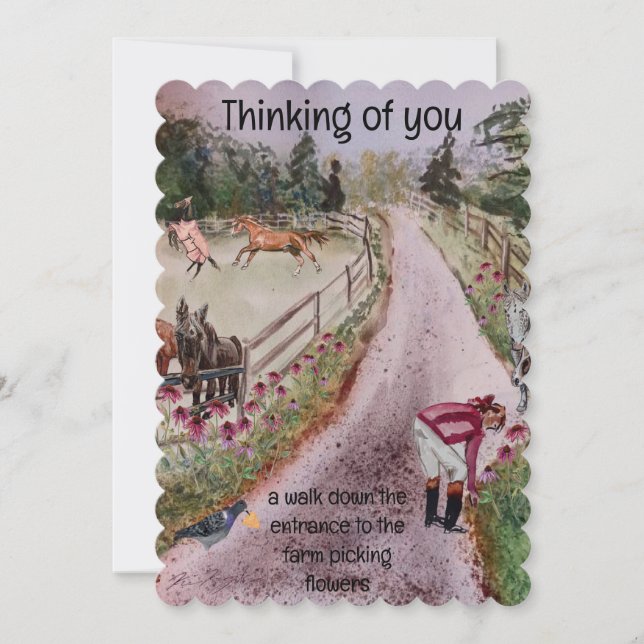 a walk down the entrance to the farm holiday card (Front)