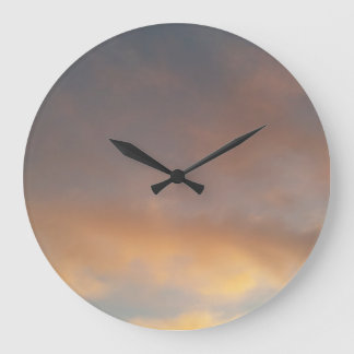 A walk in the clouds 2 Pink clouds in a blue sky,  Large Clock