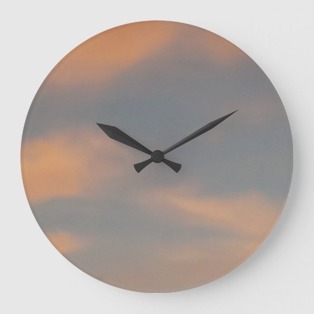 A walk in the clouds 6 Pink clouds in a blue sky,  Large Clock (Front)