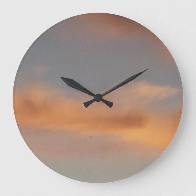 A walk in the clouds 7 Pink clouds in a blue sky,  Large Clock (Front)