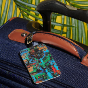 A Walk In The Forest-Hand Painted Abstract Art Luggage Tag