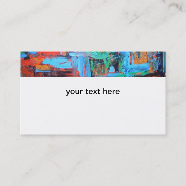 A Walk In The Forest-Hand Painted Abstract Border Business Card (Front)