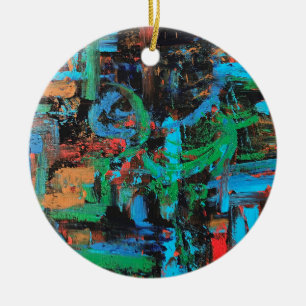 A Walk In The Forest-Rustic Hand Painted Art Ceramic Tree Decoration