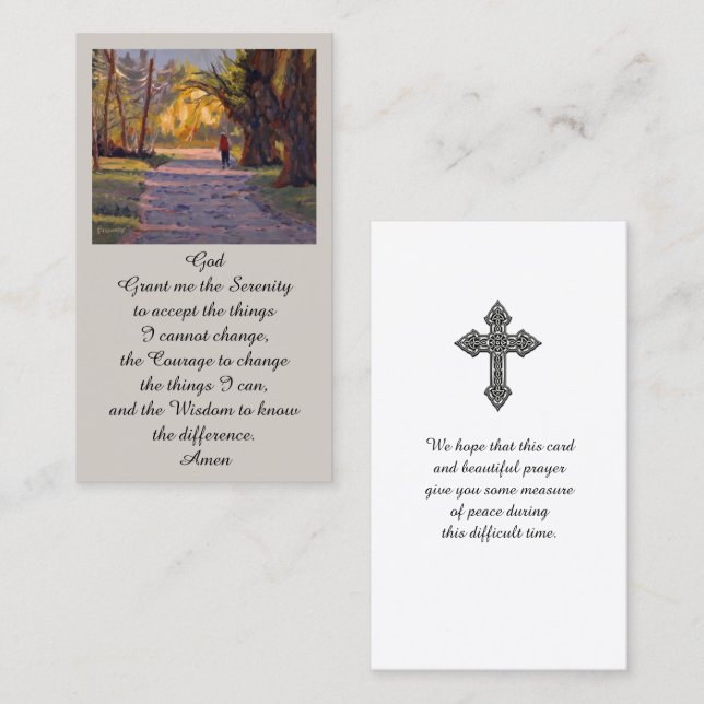 A Walk Into the Light Serenity Prayer Card (Front/Back)