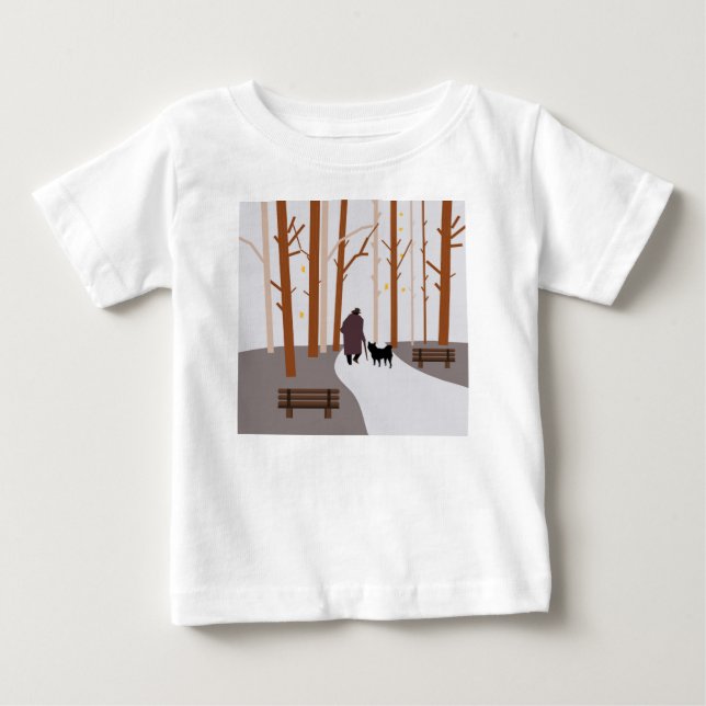 A walk with a dog baby T-Shirt (Front)
