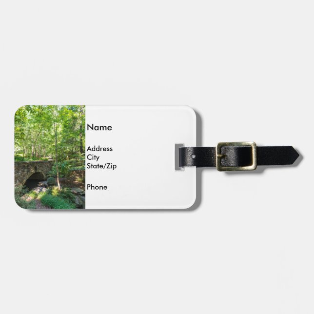 A Walkway Bridge Through Woodlands Luggage Tag (Front Horizontal)
